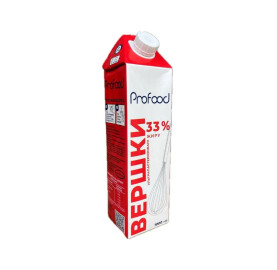 Вершки ультрапастеризовані 33% ТМ ProFood 1 л Вершки ультрапастеризовані 33% ТМ ProFood 1 л